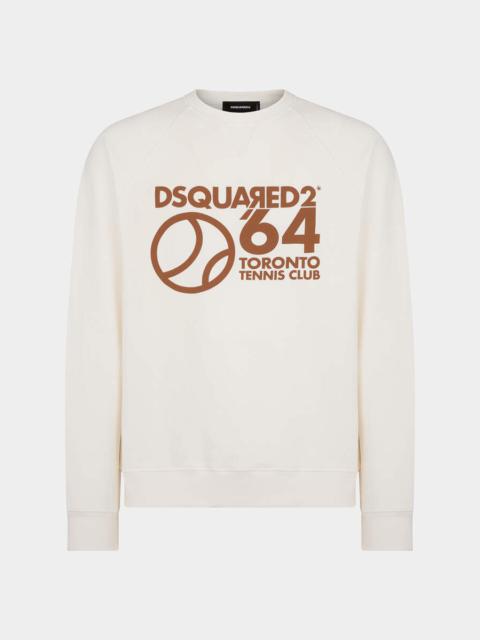 DSQUARED2 TORONTO TENNIS CLUB COOL RAGLAN FIT CREWNECK SWEATSHIRT