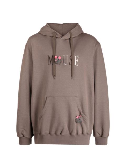 embroidered-motif cotton hoodie