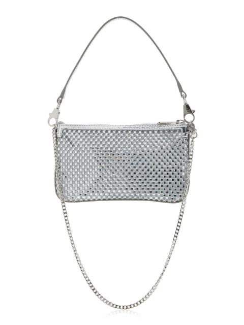 Christian Louboutin Loubila Mini Crystal Shoulder Bag silver