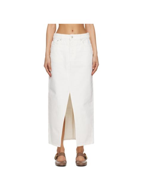 Holzweiler White Slim-Fit Denim Maxi Skirt