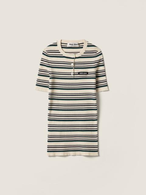 Miu Miu Cotton knit Henley shirt
