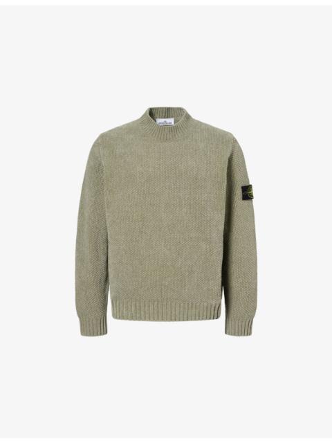 Moss-Stitch Mock-Neck Cotton-Chenille Jumper