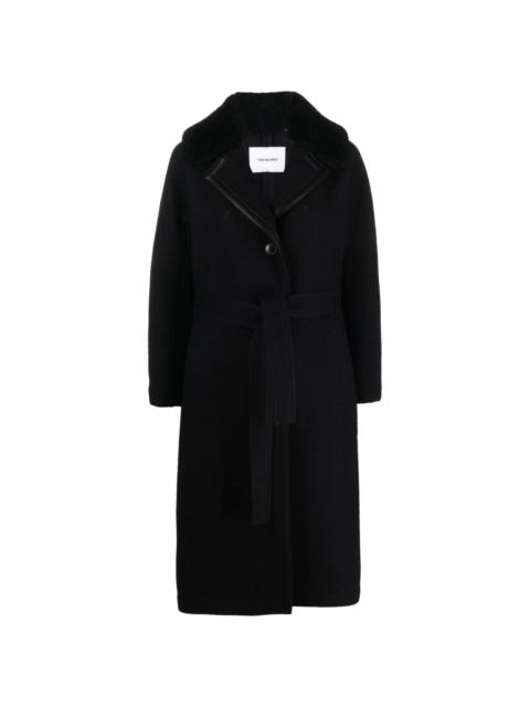 belted felted-wool coat