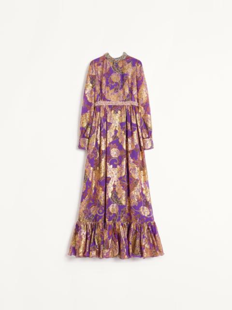 LONG EMBROIDERED DRESS IN FIL COUPE' LAME' CACHEMIRE APRES L'HIVER