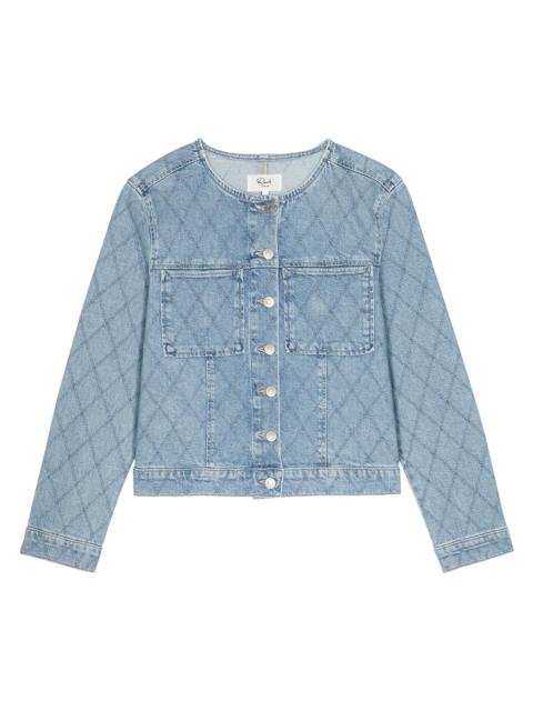Rails Women's Lido Washed Denim Crop Jacket - Quilted Stud