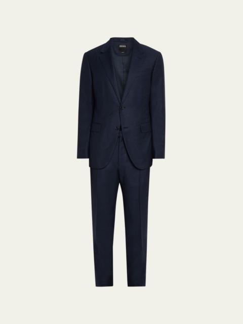 ZEGNA Men's Flannel Tonal Chalk Stripe Two-Piece Suit