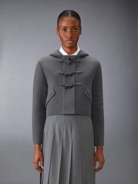 Thom Browne Cotton Wool 4-Bar Cropped Duffle Jacket
