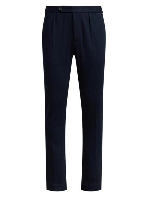 Polo Ralph Lauren Men's Pleated-Front Knit Mesh Sport Trousers - Navy