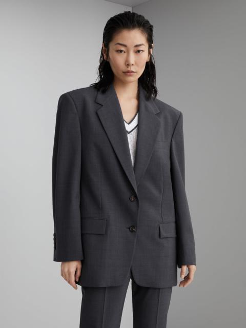 Brunello Cucinelli Tropical luxury wool blazer with monili