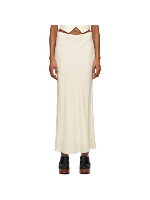 【関税込み】Gabriela Hearst オフホワイト Belo マキシスカート Belo Maxi Skirt in Black Silk Cashgora Boucle Gauze