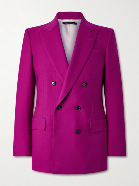 TOM FORD Slim-Fit Double-Breasted Wool-Twill Suit Jacket