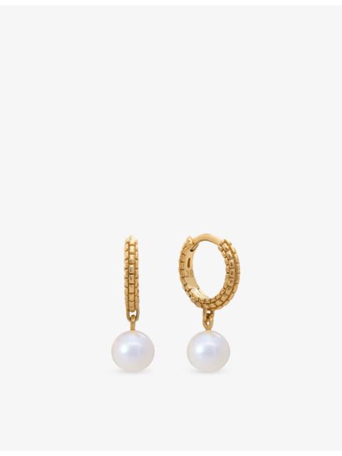 MONICA VINADER Heirloom 18ct Yellow Gold Vermeil And Pearl Drop Huggies