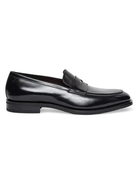 Santoni Men's Gregor Leather Penny Loafers - Black