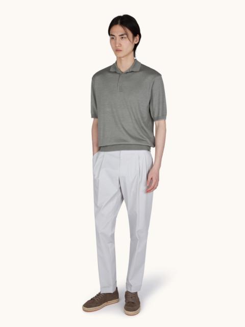Paul & Shark WOOL AND SILK POLO WITH SUEDE DETAILS