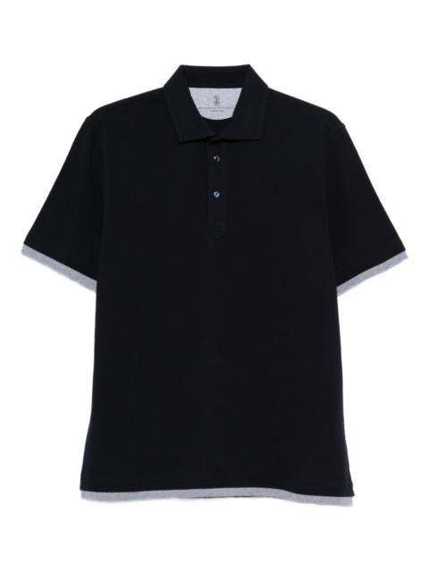 Brunello Cucinelli buttoned trim polo shirt