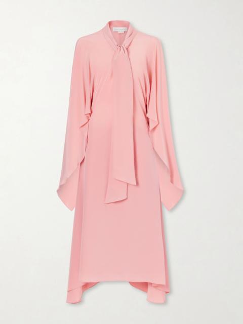 Stella McCartney Tie-detailed silk midi dress Pink