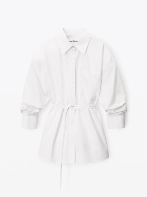 Alexander Wang tie-waist button down shirt in cotton | REVERSIBLE