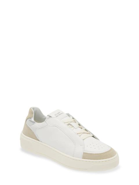 Courtside Retro Sneaker in Beige/White/Silver Calf