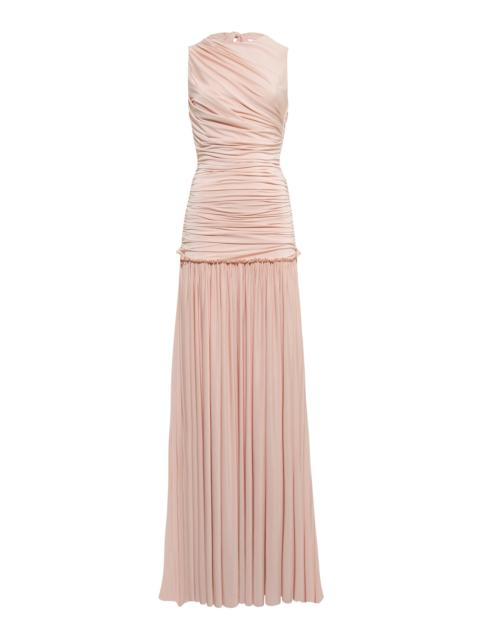 SIEDRÉS Alina Ruched Jersey Maxi Dress pink