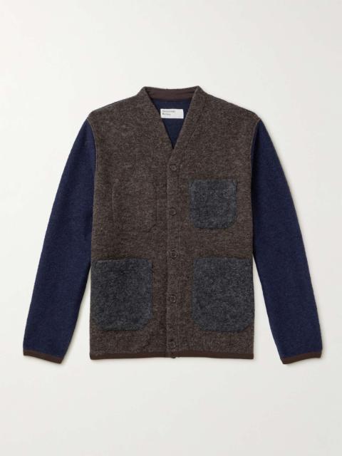 Universal Works Colour-Block Wool-Blend Fleece Cardigan