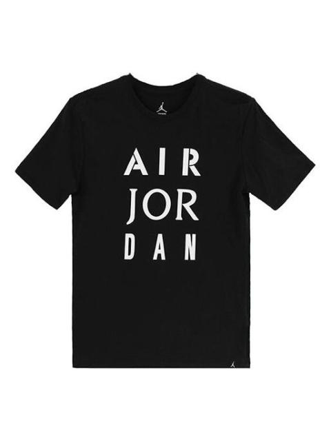 Jordan Air Jordan Alphabet Logo Athleisure Casual Sports Short Sleeve Black AJ1388-010