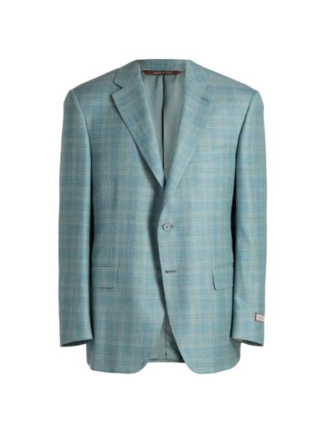 Canali Men's Siena Textured Plaid Wool-Blend Sport Coat - Green
