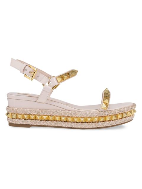 Christian Louboutin Women's Pyraclou Wedges - Leche