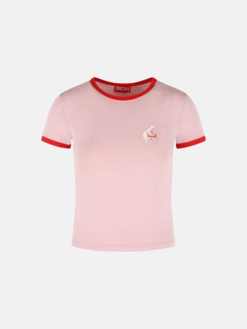 'UNCUTIES' PINK STRETCH COTTON T-SHIRT