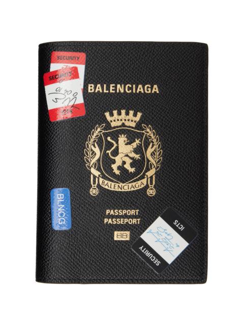 BALENCIAGA Black Calfskin Passport Holder