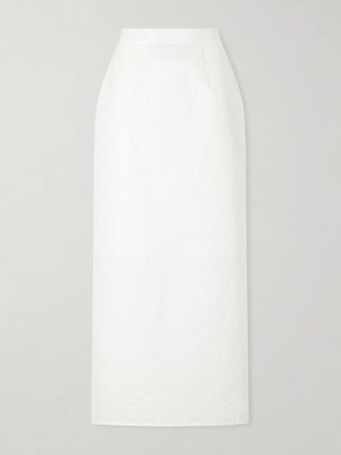 CECILIE BAHNSEN Cbuka Cotton-blend Matelassé Midi Skirt