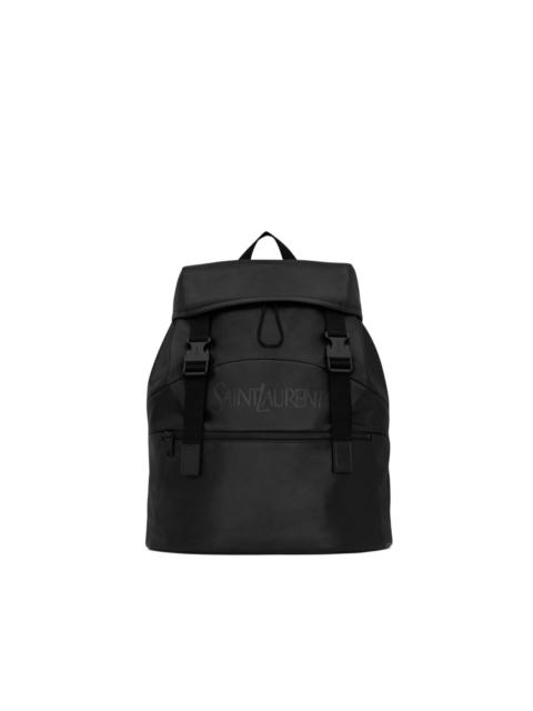 SAINT LAURENT logo-print leather backpack