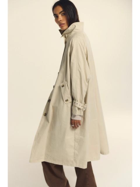 FREE PEOPLE We The Free Drop Down Washed Funnel-Neck Trench