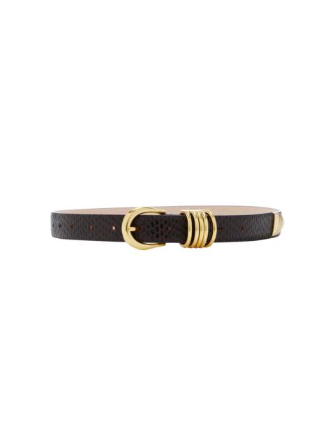 DÉHANCHE Hollyhock Croc-Effect Leather Belt black