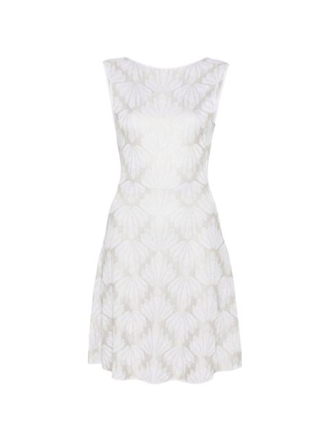 EMPORIO ARMANI floral-jacquard sleeveless minidress