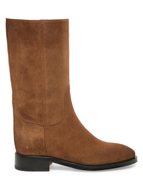 Santoni Women's Fleeces Suede Mid-Calf Boots - Cognac