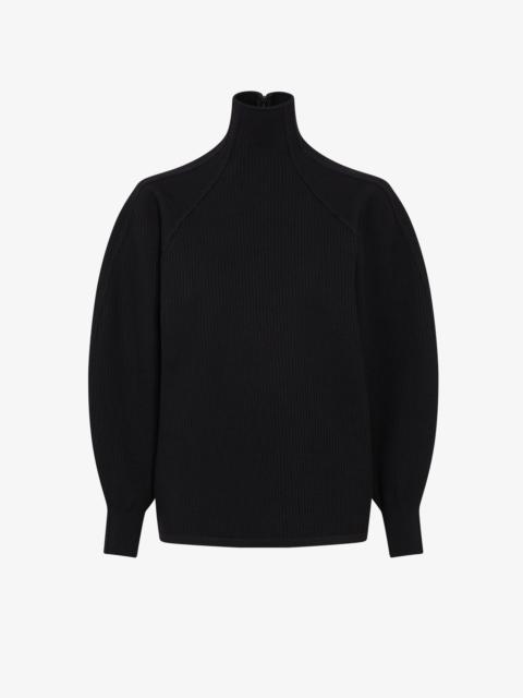Alaïa WOOL RIB HIGH NECK JUMPER