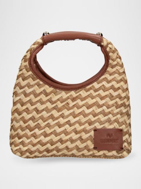 Missoni Small Zig Zag Raffia Hobo Bag