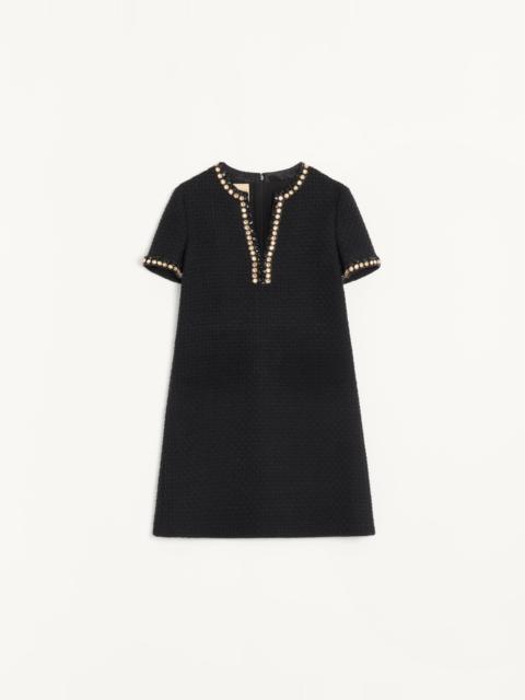 Valentino EMBROIDERED CANESTRELLO TWEED SHORT DRESS