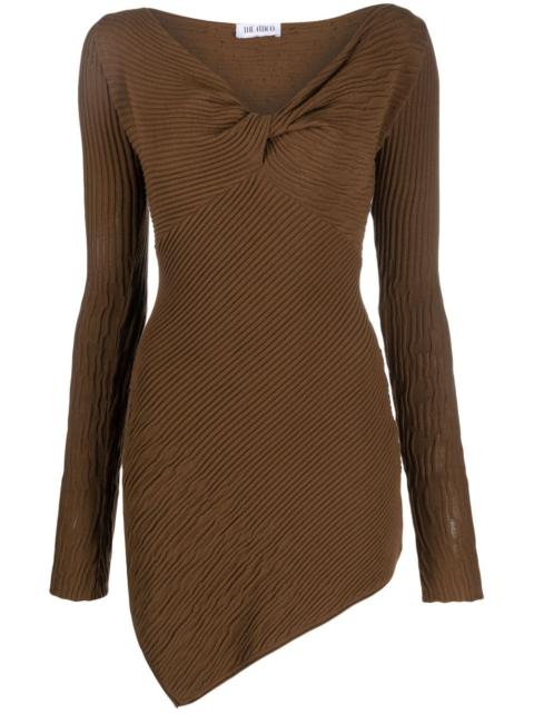 THE ATTICO asymmetric ribbed-knit minidress