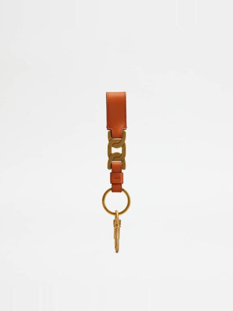 Tod's KATE KEY HOLDER IN LEATHER - ORANGE