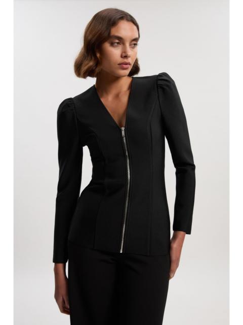 KAREN MILLEN Fitted Figure Form Zip Through Jacket