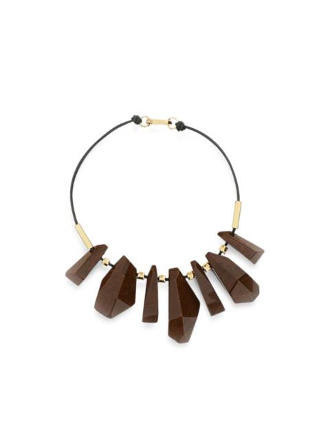 Plan C geometric-pendant cord necklace