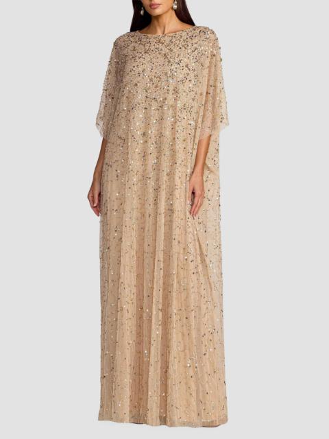 MAC DUGGAL Women's Embellished Mesh Caftan Maxi Dress - Gold