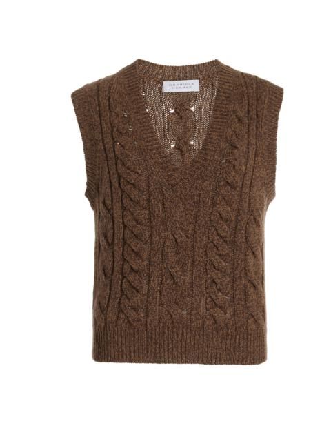 GABRIELA HEARST Selsey Knit Top in Chocolate Multi Cashmere
