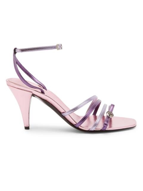 VERSACE Women's 80MM Leather Sandals - Pink Palladium