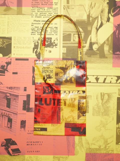 Acne Studios Oilcloth tote bag yellow/red
