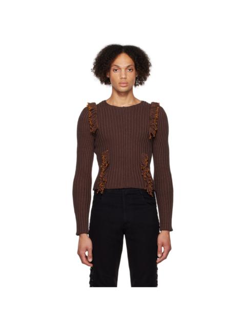 ECKHAUS LATTA Burgundy Rope Sweater