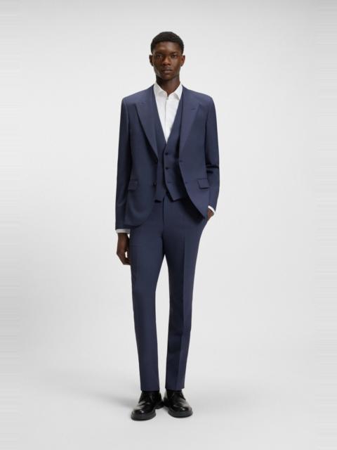 HUGO SLIM-FIT THREE-PIECE SUIT WITH SHARKSKIN WEAVE