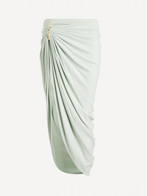 Sportmax Pastel Green Asymmetric Jersey Skirt