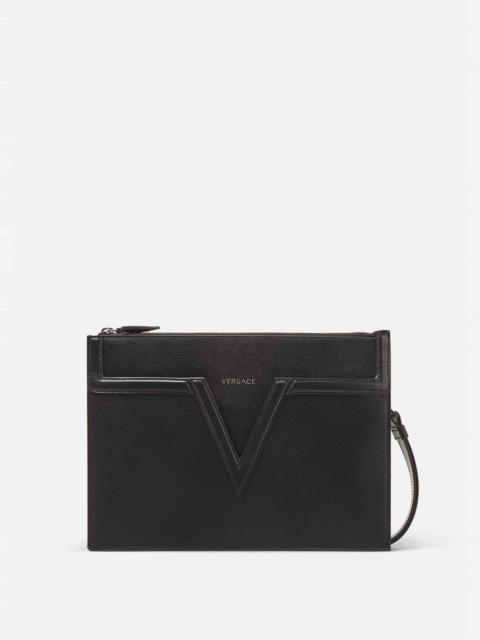 VERSACE V Leather Pouch